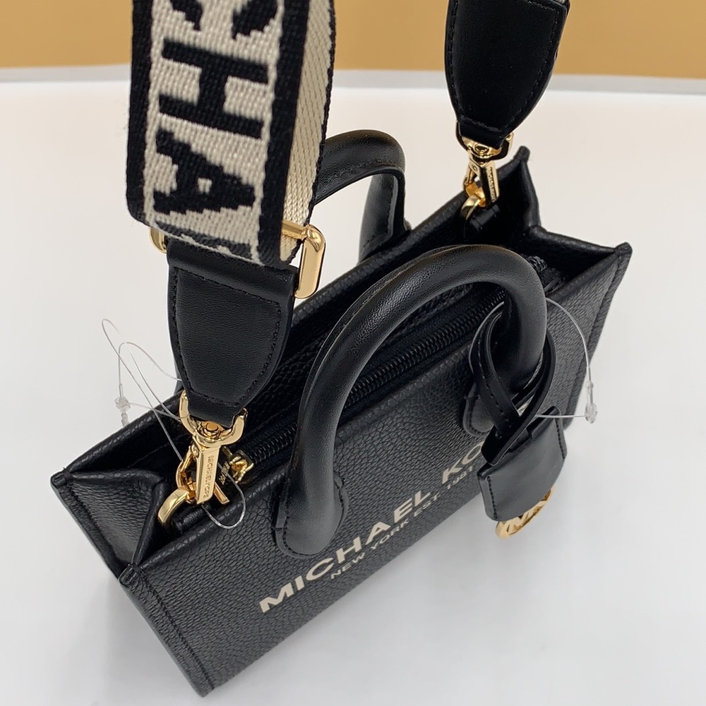 MICHAEL KORS Mirella Extra-Small Shopper XBody Crossbody Bag NWT Black color - Picture 7 of 14